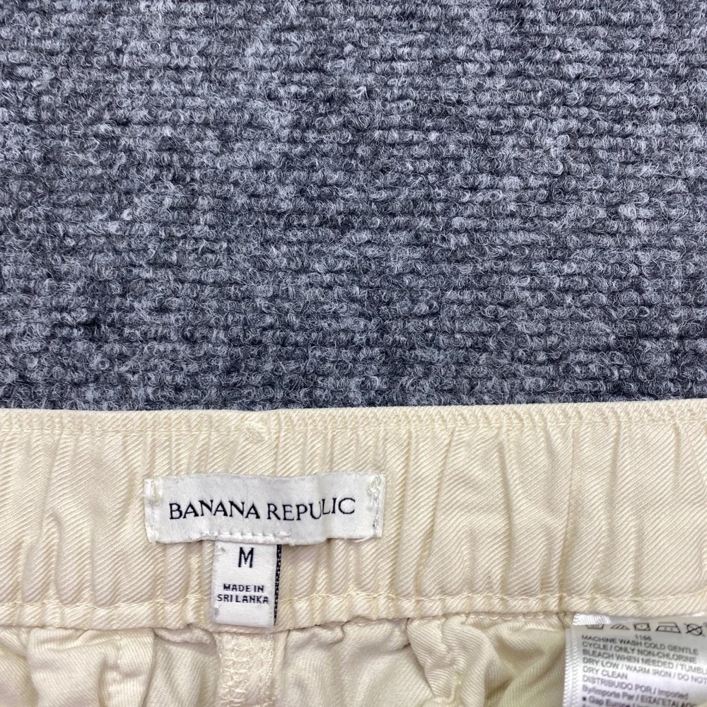 Banana Republic Womens M Cream Lyocell Linen‎ Tapered Utility Pants Grunge